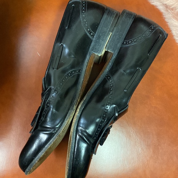 Salvatore Ferragamo oxfords black leather kiltie toe 11.5D vintage main image 4